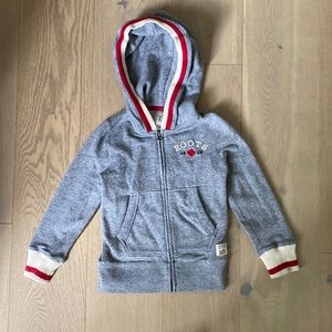 Roots Cabin Zip Up Hoodie, size S(5-6 Yrs), Salt and Pepper Grey.